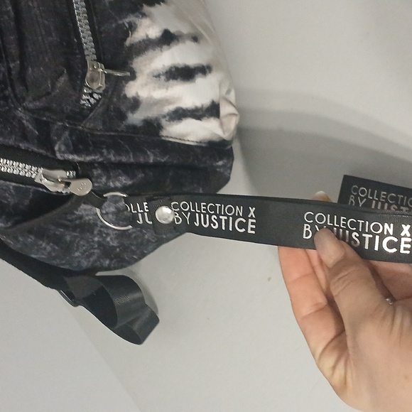 JUSTICE  Black and White Backpack, New without tags. - Picture 2 of 7